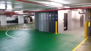 car park line marking and speed humps