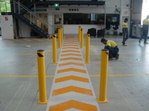 safety bollards installation qld and nsw and linemarking